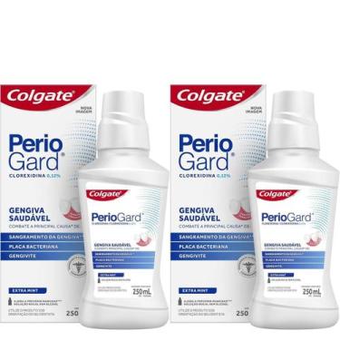 Imagem de Kit 2 enxaguante bucal colgate PerioGard extra mint sem álcool 250ml
