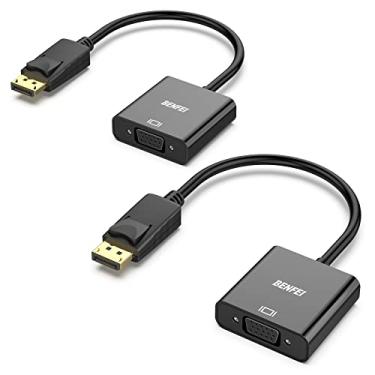 Imagem de BENFEI DisplayPort para VGA pacote com 2, adaptador de tela DP unidirecional banhado a ouro para computador VGA 1080P (macho para fêmea) compatível com Lenovo, Dell, HP, ASUS
