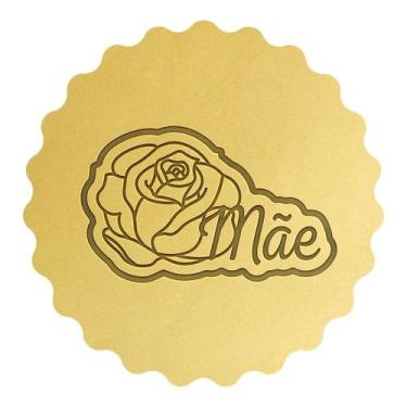 Imagem de Cortador  Biscoito Dia das Mães Rosa Decorada - DOCE IMPRESSO,  12cm
