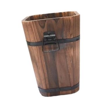 Imagem de WeiLaiKeQi Vaso de flores de balde de madeira para plantas, recipiente para plantas micropaisagísticas rústicas para mesa, jardim, pátio, interior e, M