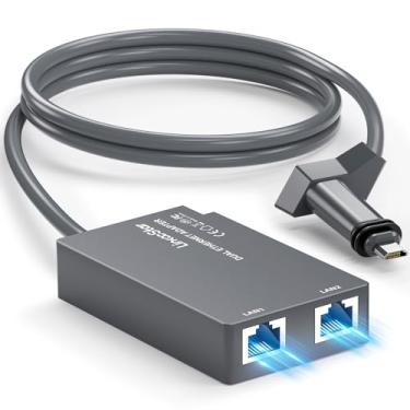 Imagem de Adaptador Ethernet Starlink de duas portas Linkoostar para Starlink V2, adaptador Ethernet Multi Starlink Geração 2 para dispositivos de rede externa com fio 2 em rede simultaneamente rápida e estável