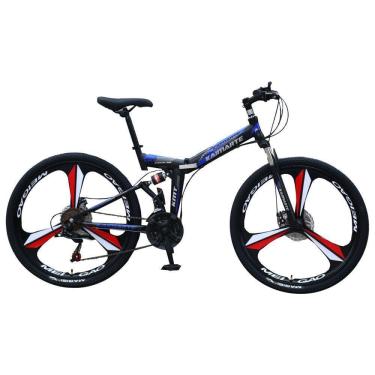 Imagem de Bicicleta Aro 26 Freio Disco Bike Dobrável Easyfold 21 Marchas Roda Magnésio Preto Azul Vermelho Wct Fitness