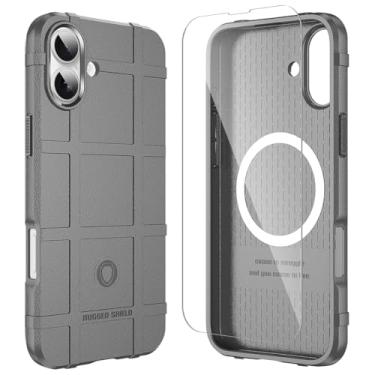Imagem de LABILUS Rugged Shield Capa protetora tática magnética à prova de quedas de 2,4 m TPU grossa para MagSafe compatível com iPhone 16 Plus (6,7 polegadas) - cinza urbano