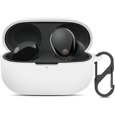 Imagem de LDSXAY Capa Protetora De Silicone Compatível Com Sony Wf-1000Xm5, Para Fones Ouvido Sem Fio Xm5, Led Frontal Visível (Branco)