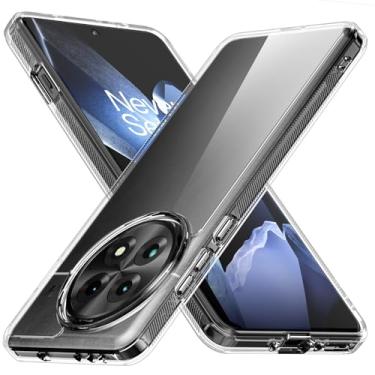 Imagem de Capa transparente para Oneplus 13, [parte traseira rígida de policarbonato + amortecedor de TPU macio] [anti-amarelo] [suporta carregamento sem fio] Capa protetora transparente de ajuste fino à prova