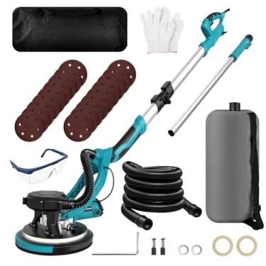 Imagem de Lixadeira de drywall, lixadeira elétrica de drywall 1250W 11,5 Amp com vácuo, ferramenta de remoção de teto de pipoca com velocidade variável 800-1800 RPM, alça dobrável e extensível, luz LED