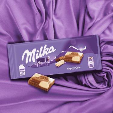 Imagem de Chocolate ao leite e branco Milka Happy Cows Importado