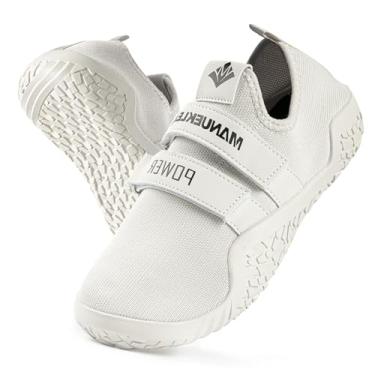 Imagem de MANUEKLEAR Tênis de levantamento de peso para homens e mulheres - Tênis de agachamento para musculação fitness Cross-Trainer tênis de ginástica descalço, Cor bege., 45