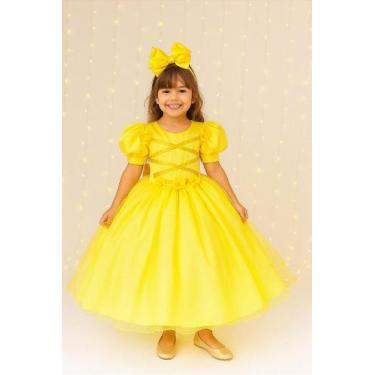 Imagem de Vestido Fantasia Longa A Bela e a Fera - no-brand, 14, Amarelo