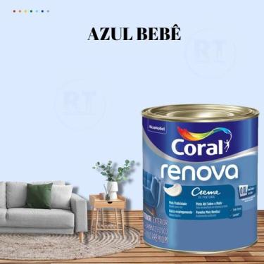 Imagem de Tinta Parede Azul Marinho Acrílica Fosca Renova 800ml - Coral, AZUL BE