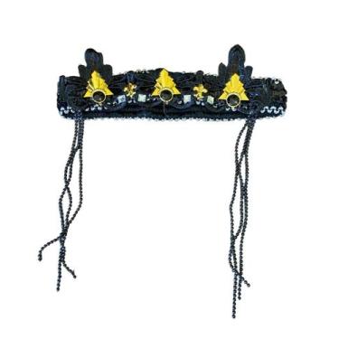 Imagem de Tiara Luxo Melindrosa Fantasia Festa Anos 60 Carnaval - Blook, Preto, 