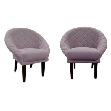 Imagem de Kit 2 Cadeiras Sala de Estar Liz Veludo Rosê - Mansão Decor
