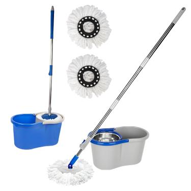 Imagem de Mop Balde Esfregão Giratório com Alça + 2 Refis - Limpeza Prática e Eficiente
