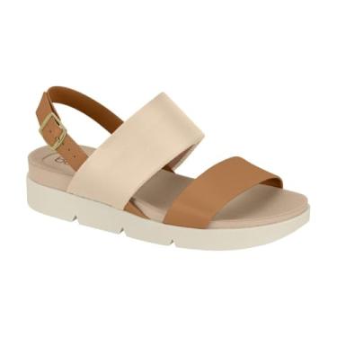 Imagem de Papete Feminina Beira Rio – Duas Tiras, Conforto, Leve e Uso Diário – Moderna e Estilosa (Creme/Camel, BR, Adulto, Numérico, 34)