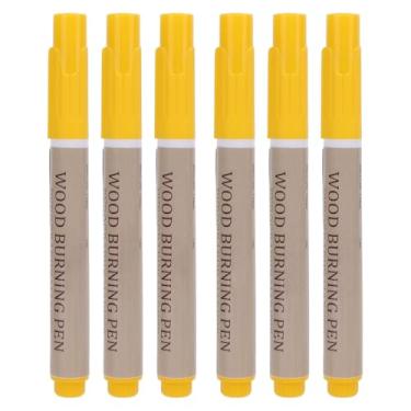 Imagem de Pilipane Kit de canetas de queima de madeira, conjunto profissional de marcadores de pirografia com corantes térmicos para artesanato de couro de madeira, design artístico, 6 peças, ferramentas de