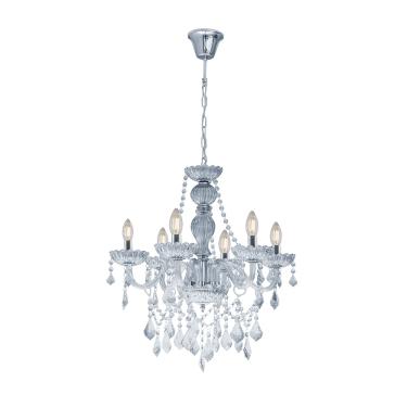 Imagem de Lustre Candelabro Nice com Cristais para 6 Lâmpadas E14 Bivolt