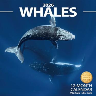 Imagem de Calendário de parede 2026, calendário planejador de baleia, calendário de parede mensal suspenso com blocos grandes para organização e planejamento, agenda acadêmica, casa, escritório e família, papel