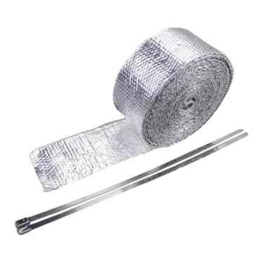 Imagem de KiBcsLic Fita adesiva dupla face de fibra de vidro e alumínio, proteção contra altas temperaturas, multifuncional, adesão robusta para reparo de dutos e, 1.5 Mm X 50 Mm X 5 M