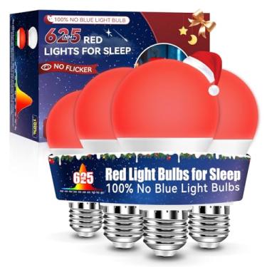 Imagem de Neporal Lâmpadas De Luz Vermelha De 625 Nm Para Dormir, Lâmpadas Bloqueadoras De Luz Azul 100% Para Promover Melatonina, Lâmpada Noturna Vermelha Fraca Led A19 De 9 W Equivalente A 60 W Para Quarto