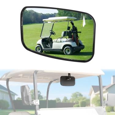 Imagem de Espelhos retrovisores universais para carrinho de golfe amplo panorâmico convexo acessório curvo para EZGO, carro de clube, Yamaha ajustável fácil instalação