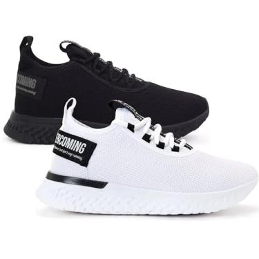 Imagem de Kit 2 Tênis Masculino Leve Para Academia Macio de Caminhada Conforto Tamanho:38;Cor:Preto+Branco/Preto (Preto+Branco/Preto, BR, Adulto, Numérico, P, 38)