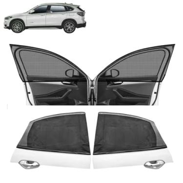 Imagem de Persianas de janela de carros – Protetor solar de malha respirável para janelas traseiras e laterais, proteção UV para bebês, família e animais de estimação, tela de privacidade, bloqueador de insetos
