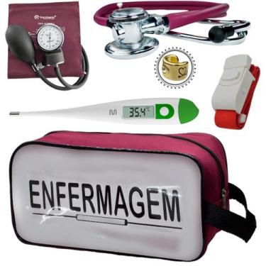 Imagem de Kit Enfermagem Academico Com Aparelho de Pressao Estetoscopio Rappapor