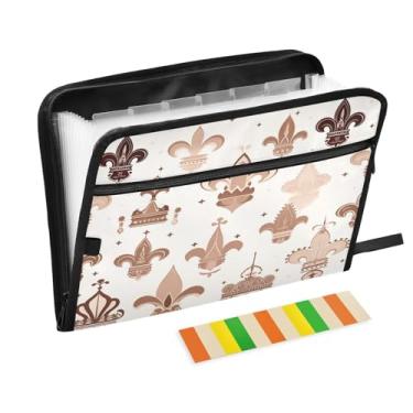 Imagem de Wassud Coroas de mão e acordeão de flor organizador de arquivos carta A4 pastas de arquivo de papel organizador de documentos fólio com etiquetas pasta de arquivo expansível 13 bolsos