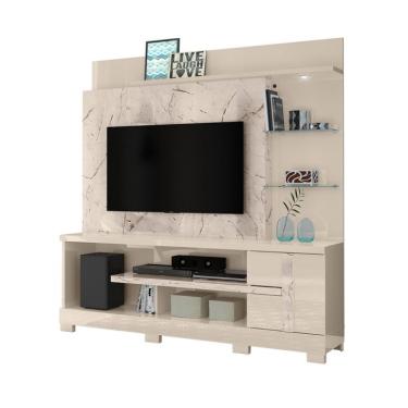 Imagem de Estante para Home Theater e TV até 55 Polegadas com Pés Alan Calacata e Off White