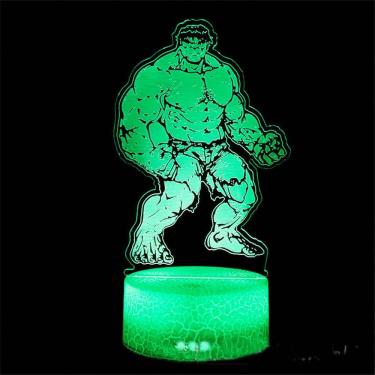 Imagem de Lâmpada de ilusão 3D Night Light Green Hulks Decor