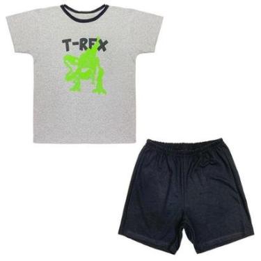 Imagem de Pijama Juvenil Look Jeans Dino Curto Masculino-Masculino