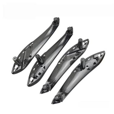 Imagem de 4 pçs preto/bege esquerda direita frente traseira interior do carro maçaneta da porta puxar guarnição capa Compatível com bmw f30 f31 f32 f33 f35 f36 f80(Carbon Interior)