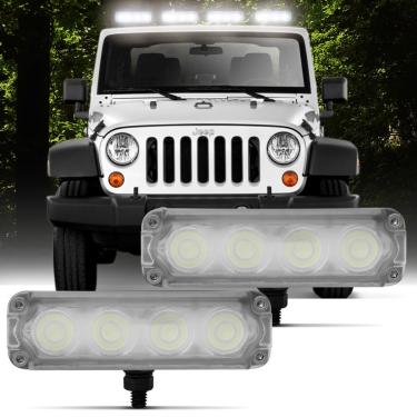 Imagem de Farol Slim Strobo Estrobo Safetycar Luz Milha Power Led Super Branco Par