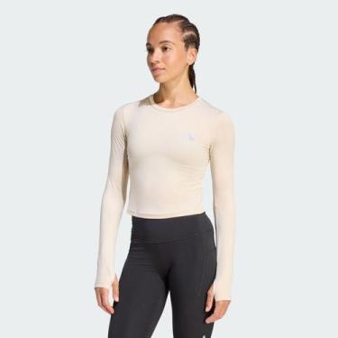 Imagem de Camiseta Adidas Run Ess LS Feminina Bege, M