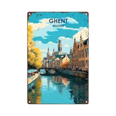 Imagem de Placa Metálica Retrô Temática De Viagem: Veneza, Canadá, Toronto  Pôst