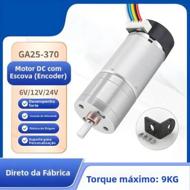 Imagem de Motor DC Miniatura Com Engrenagens 6V 12V 24V Com Encoder, Rotação Rev