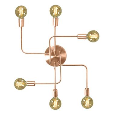 Imagem de Lustre Plafon Hashtag Cobre De 6 Braços