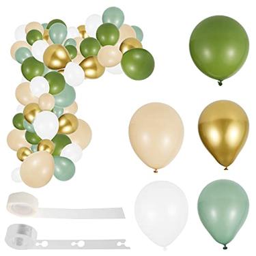 Imagem de AB1 DIY Retro Green Latex Balloon Garland Arch Kit Casamento Chá de Bebê Decoração de Festa de Aniversário AB1
