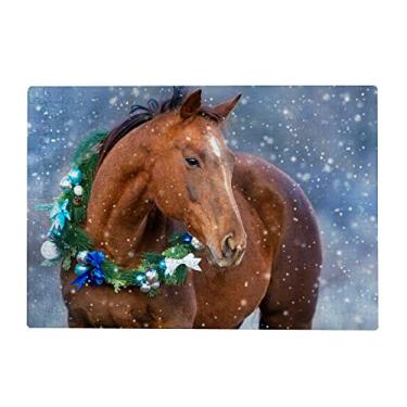 Imagem de ColourLife Quebra-cabeça de arte presente para adultos, adolescentes, cavalo, guirlanda de Natal, jogos de quebra-cabeça de madeira, 300/500/1000 peças, multicolorido