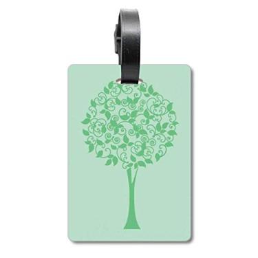 Imagem de Folha de árvore verde redonda flor mala etiqueta cartão de bagagem pendurado Scutcheon