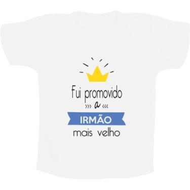 Imagem de Camiseta Infantil Fui Promovido a Irmão mais Velho - 100% Algodão - Moricato (BR, Numérico, 16, Regular, Preto)