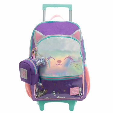 Imagem de Mochila de Rodinhas Juvenil - Tween Gatinho Holográfica - Xeryus