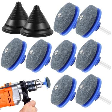 Imagem de TKSDWBLTY 8 peças de afiador de lâmina de cortador de grama reutilizável resistente ao desgaste pedra de roda com lâmina balanceadora acessórios de moagem para a maioria das furadeiras manuais