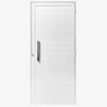 Imagem de Porta Lambril 2,10x60 lado ESQUERDO L-25 no alumínio branco c/puxador redondo