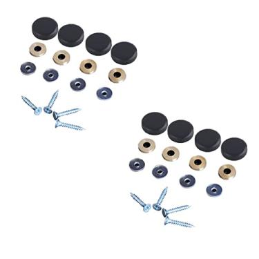 Imagem de Parafuso espelhado, parafuso de apoio, pregos de cobertura decorativa plana inclinada, parafusos de suporte sólido, pregos de tampa para fixadores de parafusos publicitários, banheiro, espelho, preto