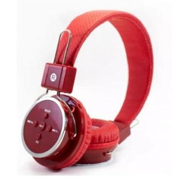 Imagem de Fone Ouvido Bluetooth Mp3 Radio Estéreo Fm Vermelho B-05