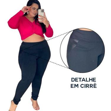 Imagem de Calça Montaria Cintura Alta Modeladora Cirrê material sintético Plus S