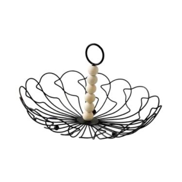 Imagem de Bothyi Cesta de frutas Tigela de com alça Suporte para lanches Servidor Organizador de metal multiuso Cesta para armazenamento de frutas e vegetais, F