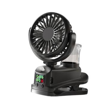 Imagem de IEUDNS Mini ventilador de nebulização com clipe, antiderrapante, moderno, versátil, spray refrescante portátil para mesa, dormitório, escritório, Preto