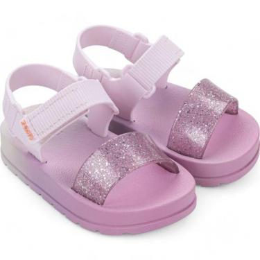Imagem de Sandalia Papete Infantil Zaxynina Feminina Macia, Rosa quartzo, 20